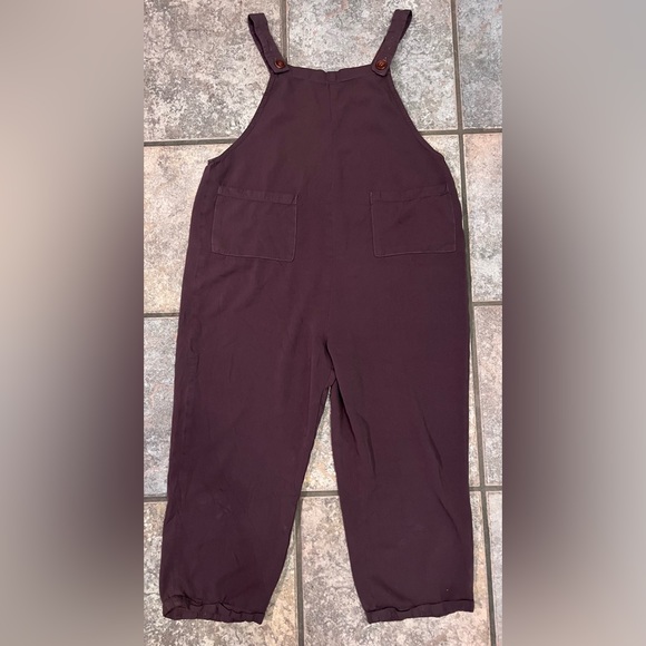 H & M Cropped Overall in Brown SIZE Small - Picture 8 of 8